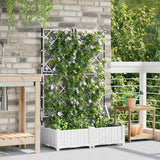 Vaso da Giardino con Trellis 2 pcs Bianco 80 x 40 x 125.5 cm PP
