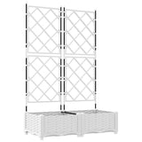 Vaso da Giardino con Trellis 2 pcs Bianco 80 x 40 x 125.5 cm PP
