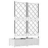 Vaso da Giardino con Trellis 2 pcs Bianco 80 x 40 x 125.5 cm PP