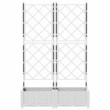 Vaso da Giardino con Trellis 2 pcs Bianco 80 x 40 x 125.5 cm PP