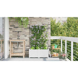 Vaso da Giardino con Trellis 2 pcs Bianco 80 x 40 x 143 cm PP