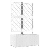 Vaso da Giardino con Trellis 2 pcs Bianco 80 x 40 x 143 cm PP