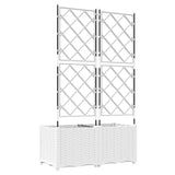 Vaso da Giardino con Trellis 2 pcs Bianco 80 x 40 x 143 cm PP