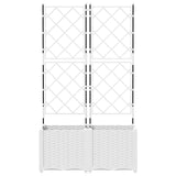 Vaso da Giardino con Trellis 2 pcs Bianco 80 x 40 x 143 cm PP