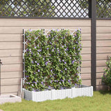 Vaso da Giardino con Trellis 3 pcs Bianco 120 x 40 x 125.5 cm