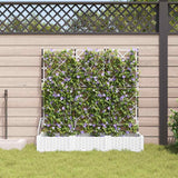 Vaso da Giardino con Trellis 3 pcs Bianco 120 x 40 x 125.5 cm