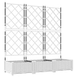 Vaso da Giardino con Trellis 3 pcs Bianco 120 x 40 x 125.5 cm