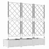 Vaso da Giardino con Trellis 3 pcs Bianco 120 x 40 x 125.5 cm