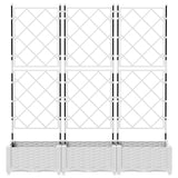 Vaso da Giardino con Trellis 3 pcs Bianco 120 x 40 x 125.5 cm