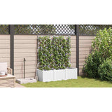 Vaso da Giardino con Trellis 3 pcs Bianco 120 x 40 x 143 cm PP