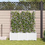 Vaso da Giardino con Trellis 3 pcs Bianco 120 x 40 x 143 cm PP
