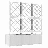 Vaso da Giardino con Trellis 3 pcs Bianco 120 x 40 x 143 cm PP
