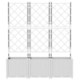 Vaso da Giardino con Trellis 3 pcs Bianco 120 x 40 x 143 cm PP