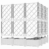 Vaso da Giardino con Trellis 5 pcs Bianco 120 x 120 x 125.5 cm