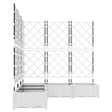 Vaso da Giardino con Trellis 5 pcs Bianco 120 x 120 x 125.5 cm
