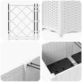 Vaso da Giardino con Trellis 5 pcs Bianco 120 x 120 x 143 cm PP