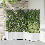Vaso da Giardino con Trellis 5 pcs Bianco 120 x 120 x 143 cm PP