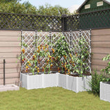 Vaso da Giardino con Trellis 5 pcs Bianco 120 x 120 x 143 cm PP