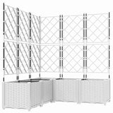 Vaso da Giardino con Trellis 5 pcs Bianco 120 x 120 x 143 cm PP