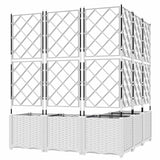 Vaso da Giardino con Trellis 5 pcs Bianco 120 x 120 x 143 cm PP