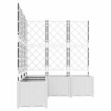 Vaso da Giardino con Trellis 5 pcs Bianco 120 x 120 x 143 cm PP