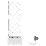 Vasi da giardino Bianco 40 x 40 x 126 cm Acciaio