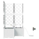 Vasi da giardino Bianco 80 x 80 x 142 cm Acciaio