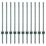 Palo di recinzione incorporato per esterni 11 pz Verde 120 cm