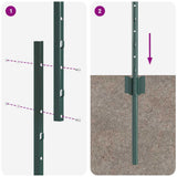 Palo della recinzione 5 pcs Verde 140 cm Acciaio