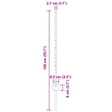 Palo della recinzione 5 pcs Verde 140 cm Acciaio