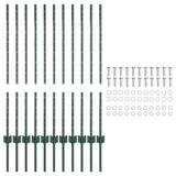 Palo per recinzione interrato 11 pcs Verde 140 cm