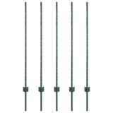Palo della recinzione 5 pcs Verde 120 cm Acciaio
