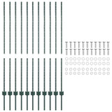 Palo per recinzione interrato 11 pcs Verde 180 cm