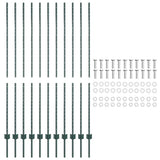 Palo per recinzione interrato 11 pcs Verde 200 cm