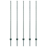 Palo della recinzione 5 pcs Verde 160 cm Acciaio