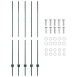 Palo della recinzione 5 pcs Verde 160 cm Acciaio