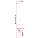 Palo per recinzione interrato 11 pcs Verde 200 cm