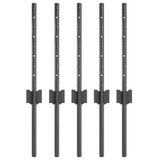 Palo per recinzione interrato 5 pcs Grigio 80 cm