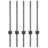 Palo per recinzione interrato 5 pcs Grigio 100 cm