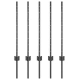 Palo per recinzione interrato 5 pcs Grigio 120 cm