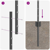 Palo per recinzione interrato 5 pcs Grigio 140 cm