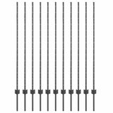 Palo per recinzione interrato 11 pcs Grigio 180 cm