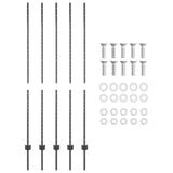 Palo per recinzione interrato 5 pcs Grigio 200 cm