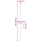 Palo per recinzione interrato 5 pcs Argento 80 cm