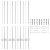 Palo per recinzione interrato 11 pcs Argento 140 cm