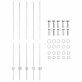 Palo di recinzione incorporato per esterni 5 pz Argento 180 cm