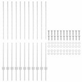 Palo per recinzione interrato 11 pcs Argento 180 cm