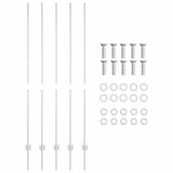 Palo per recinzione interrato 5 pcs Argento 200 cm