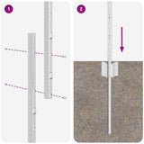 Palo per recinzione interrato 5 pcs Argento 200 cm