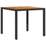 Set da Pranzo per Giardino 3 pcs Nero polyrattan